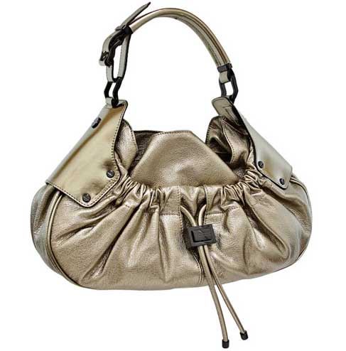 Burberry Soft Drawstring Gold Warrior Bag