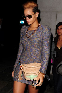 Rihanna sporting a gucci belt bag