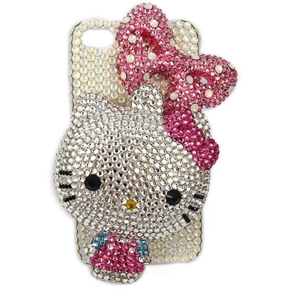 Large Protuding Hello Kitty Crystal Iphone 4 Cover