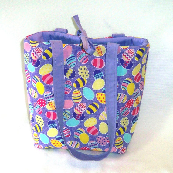 Purple Easter Tote Handbag
