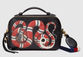 Gucci Snake Print Top Handle Bag